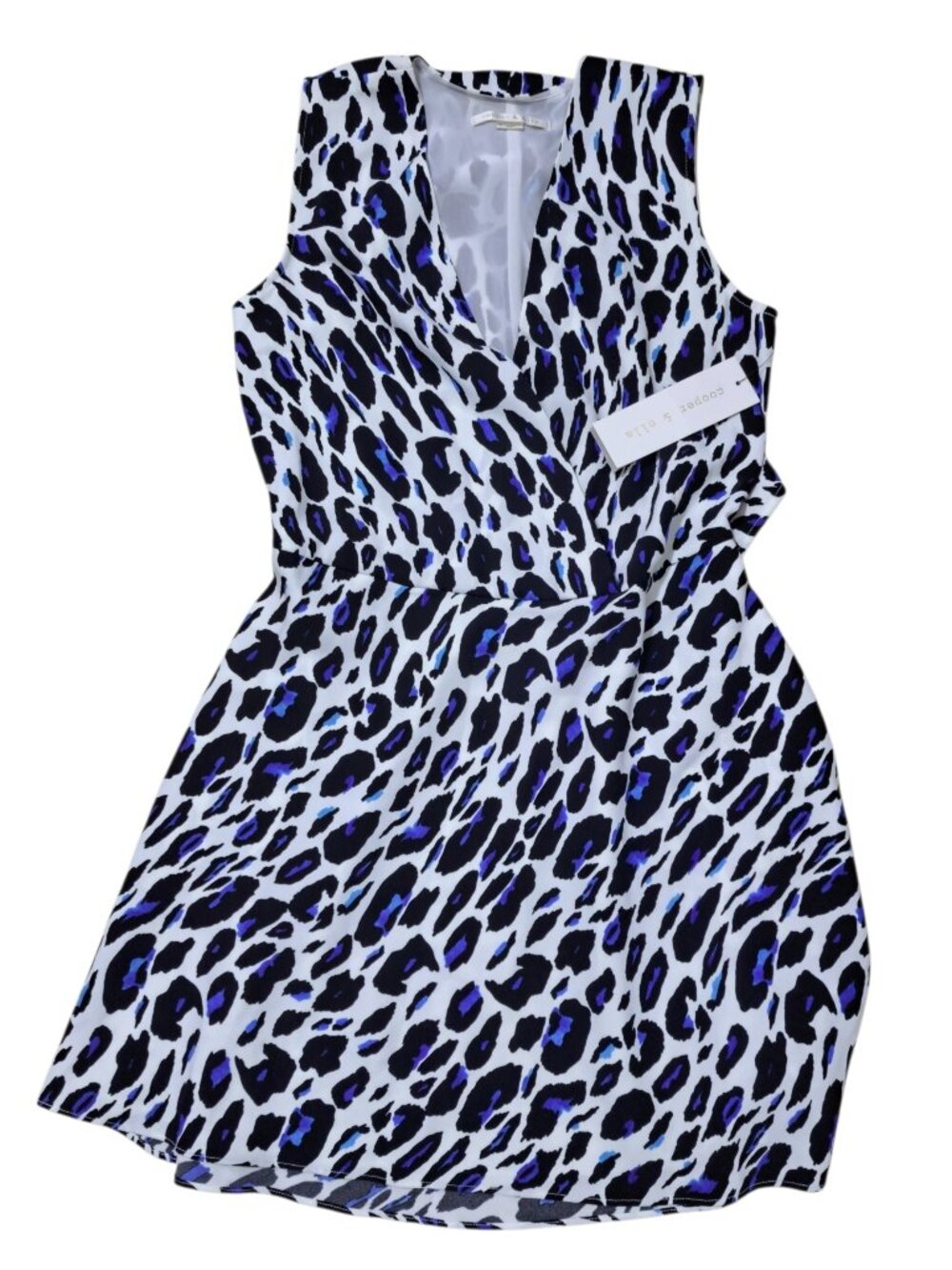 Cooper & Ella Women's Shift Sleeveless Dress Animal Print Black Multi Sz Small